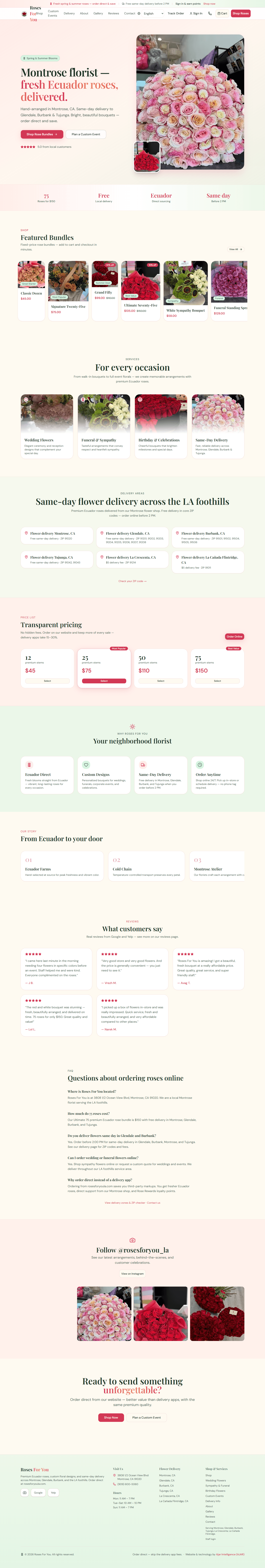 After , full scroll of new Roses for You platform